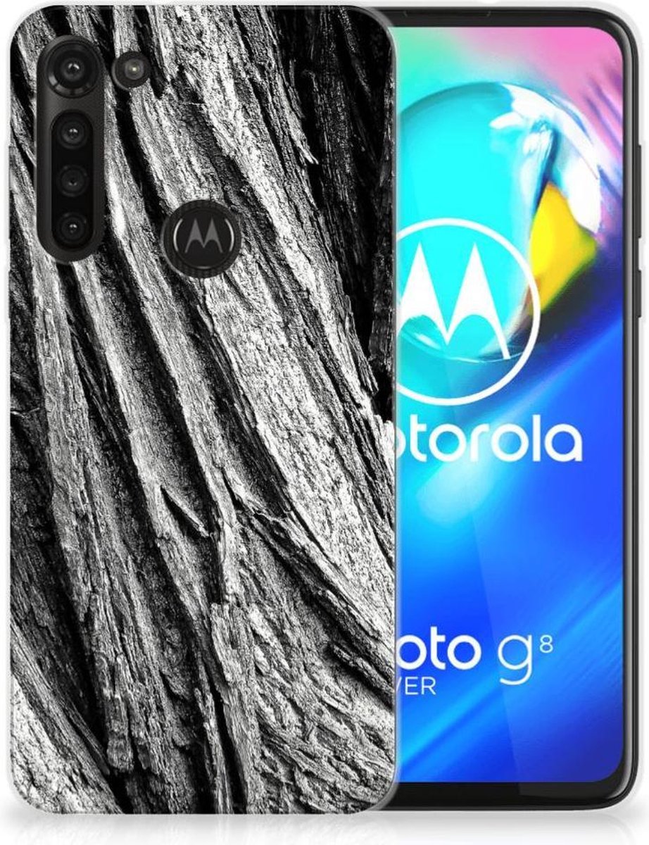 Bumper Hoesje Motorola Moto G8 Power Boomschors Grijs