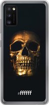 Samsung Galaxy A41 Hoesje Transparant TPU Case - Gold Skull #ffffff