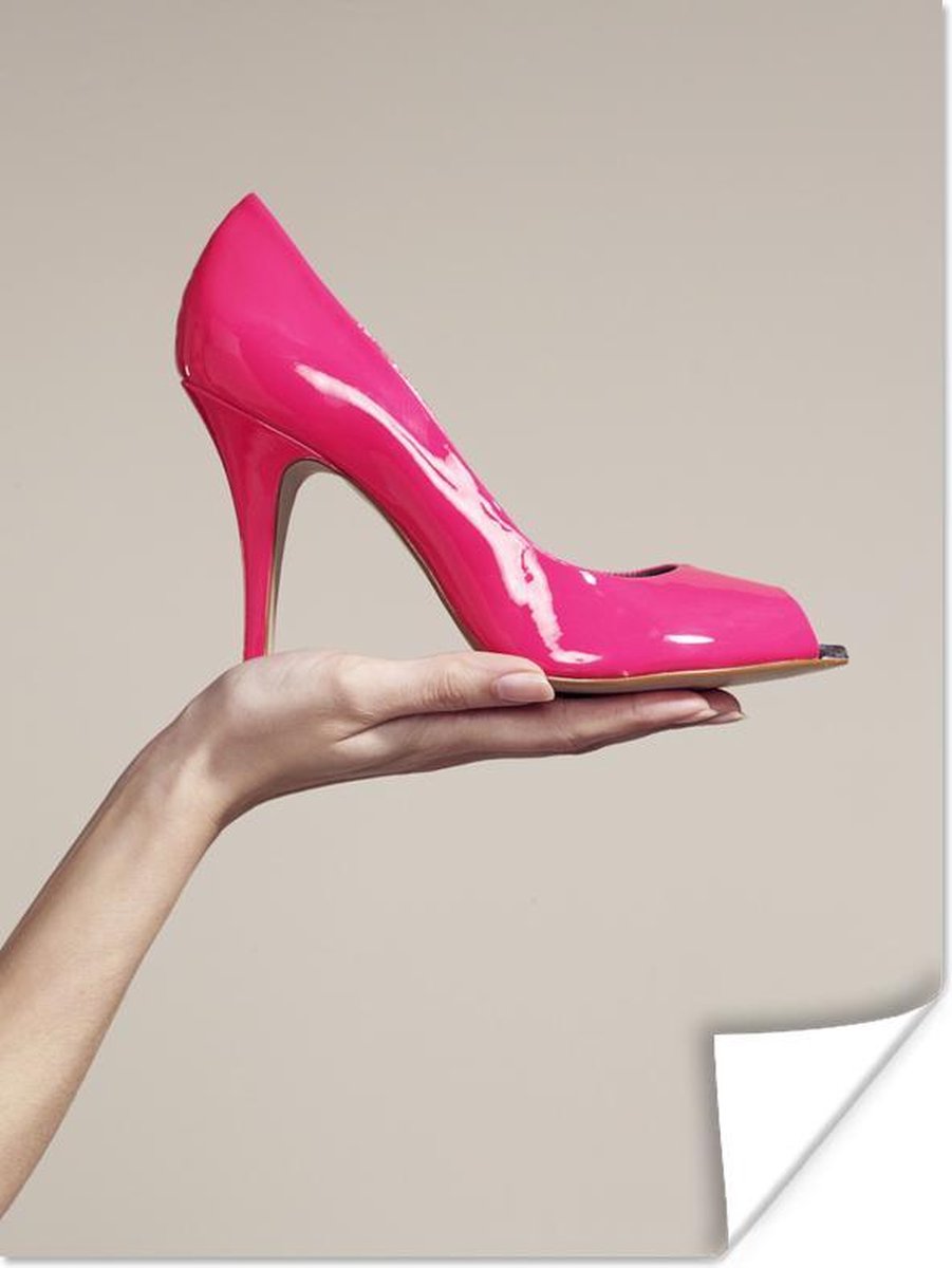 Chaussure rose avec un poster à talon haut 120x160 cm Tirage photo