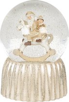 Clayre & Eef Sneeuwbol Kerstmis 64548 Ø 10*14 cm - Goudkleurig Polyresin / glas Snowglobe