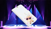 Apple Iphone 6 / 6S Wit bookcase hoesje girafje superstar