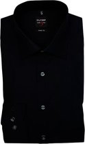 OLYMP Level 5 body fit overhemd - mouwlengte 7 - zwart - Strijkvriendelijk - Boordmaat: 42