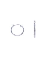 WeLoveSilver "Zilveren oorringen, 18 mm rhodium plated met cubic zirkonia" 925 sterling zilver