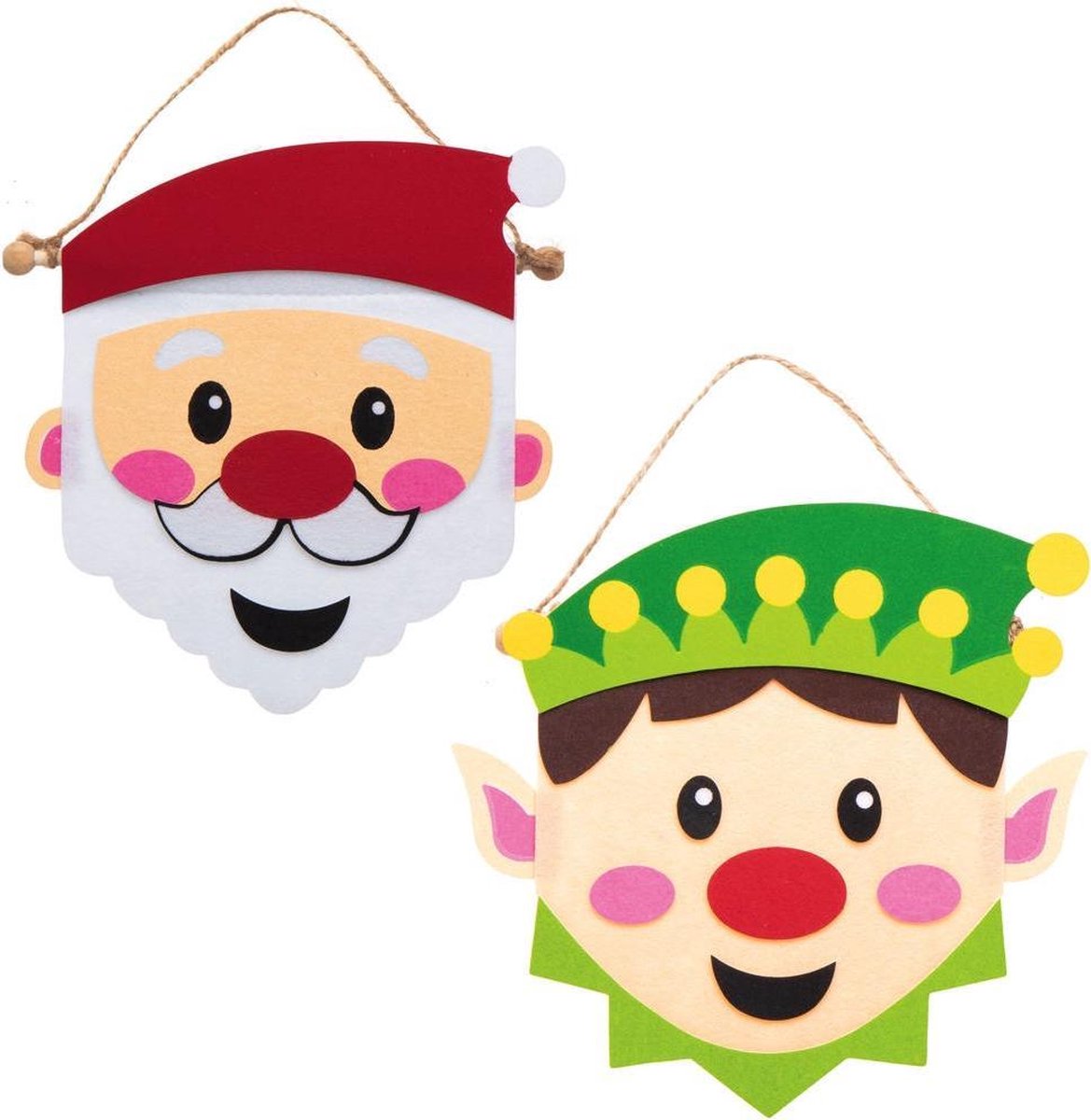 Baker Ross FN631 Kerstkleurplaatvlaggetjes Pakket van 1, leuke
