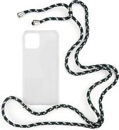 Shop4 - iPhone 12 mini Hoesje - Zachte Back Case met Koord Camouflage Groen