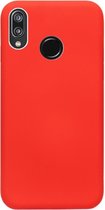 ADEL Siliconen Back Cover Softcase Hoesje Geschikt voor Huawei P20 Lite (2018) - Rood