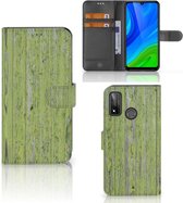 Wallet Book Case Huawei P Smart 2020 Telefoon Hoesje Green Wood