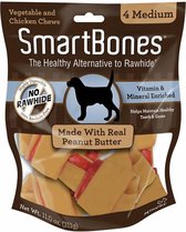 Smartbones Classic Bone Chews Medium - Pindakaas - Hondensnacks - 158 g