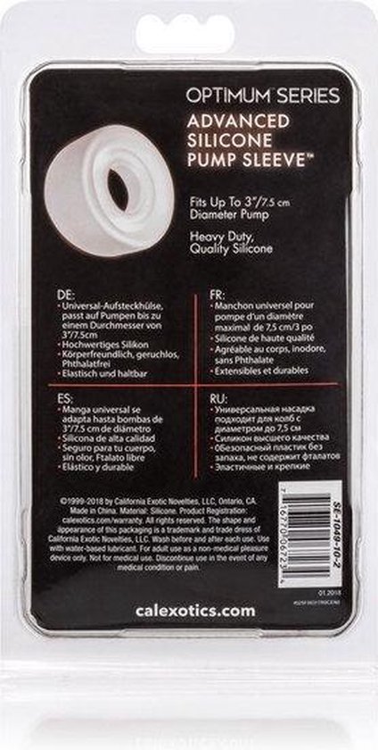 Manchon De Pompe En Silicone CALEXOTICS Adv Noir - Accessoire Agrandisseur Pénien - Neuf