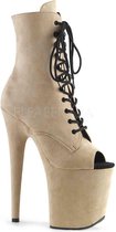 Pleaser Plateau Laarzen, Paaldans schoenen -35 Shoes- FLAMINGO-1021FS Paaldans schoenen Beige