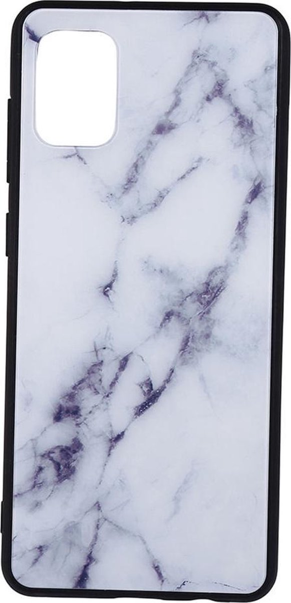 Shop4 - Samsung Galaxy A31 Hoesje - Harde Back Case Marmer Wit