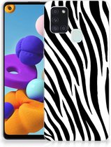 Trendy Telefoonhoesjes Geschikt voor Samsung Galaxy A21s Smartphone hoesje Zebra