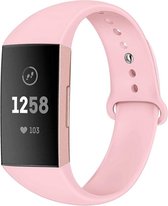 geschikt voor Fitbit geschikt voor Fitbit Charge 4 sport band - roze - Maat L