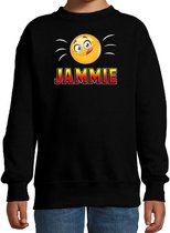 Funny emoticon sweater jammie zwart voor kids 5-6 jaar (110/116)