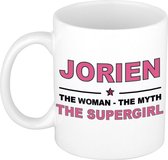 Jorien The woman, The myth the supergirl cadeau koffie mok / thee beker 300 ml