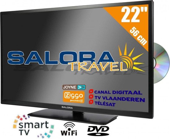 Salora Travel TV 22 inch LED9109CTS2 tv 56 cm (22'') 12 en 230 Volt HD  Satelliet Smart... | bol.com