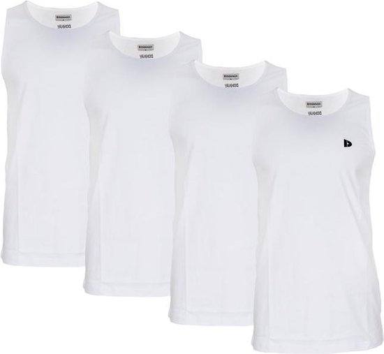 4-Pack Donnay - Muscle shirt (James) - Tanktop - Heren - White (001) - maat S