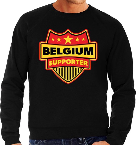 Belgium supporter schild sweater zwart voor heren - Belgie landen sweater /  kleding -... | bol.com