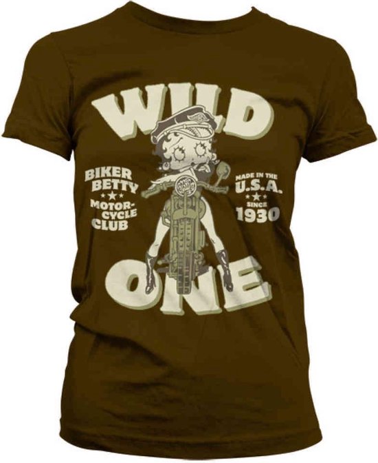 Betty Boop Dames Tshirt -2XL- MC Club Bruin