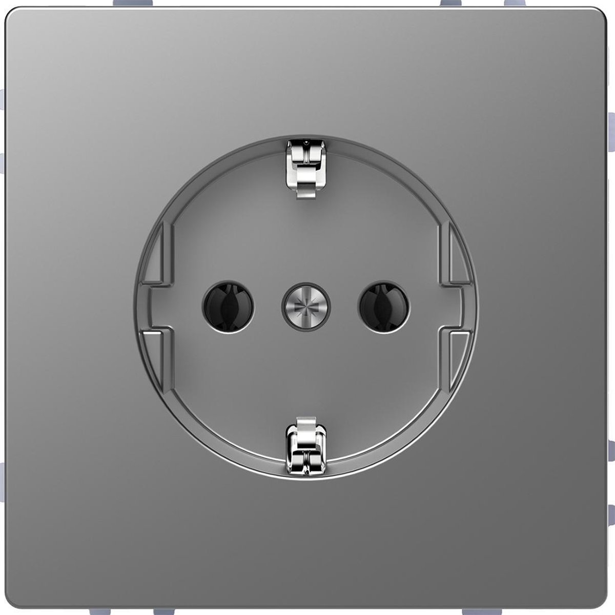 Stopcontact - Inbouw - Randaarde - RVS Look - Systeem Design - Schneider Electric - MTN2301-6036