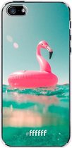 iPhone SE (2016) Hoesje Transparant TPU Case - Flamingo Floaty #ffffff