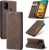 Voor Galaxy M31 CaseMe-013 Multifunctionele Horizontale Flip Leren Case met Kaartsleuf & Houder & Portemonnee (Koffie)