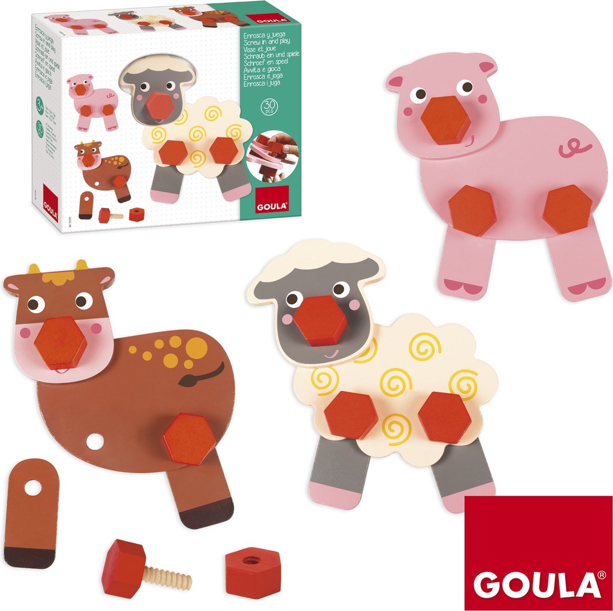 Screw in and play Farm Animals
