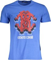 Roberto Cavalli T-shirt Blauw XL Heren