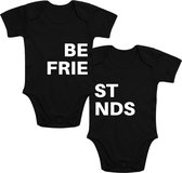 Rompertjes baby met tekst - Best Friends - Romper zwart - Maat 74/80