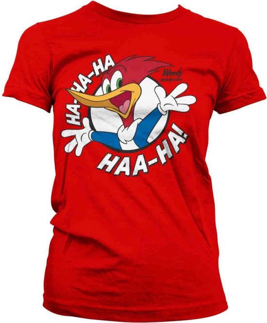 Woody Woodpecker Dames Tshirt -2XL- HAHAHA Rood