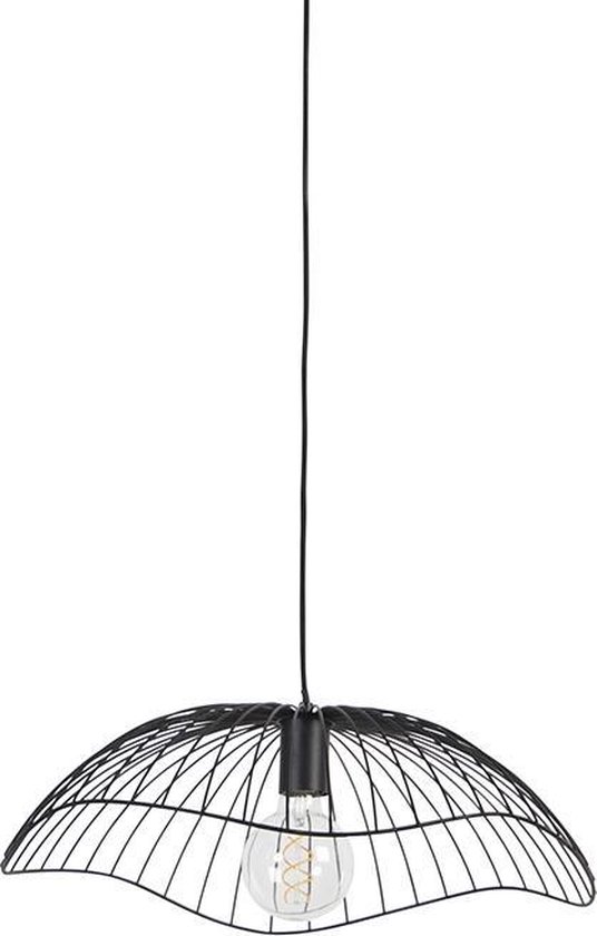 QAZQA pua - Design Hanglamp - 1 lichts - Ø 50 cm - Zwart - Woonkamer | Slaapkamer | Keuken