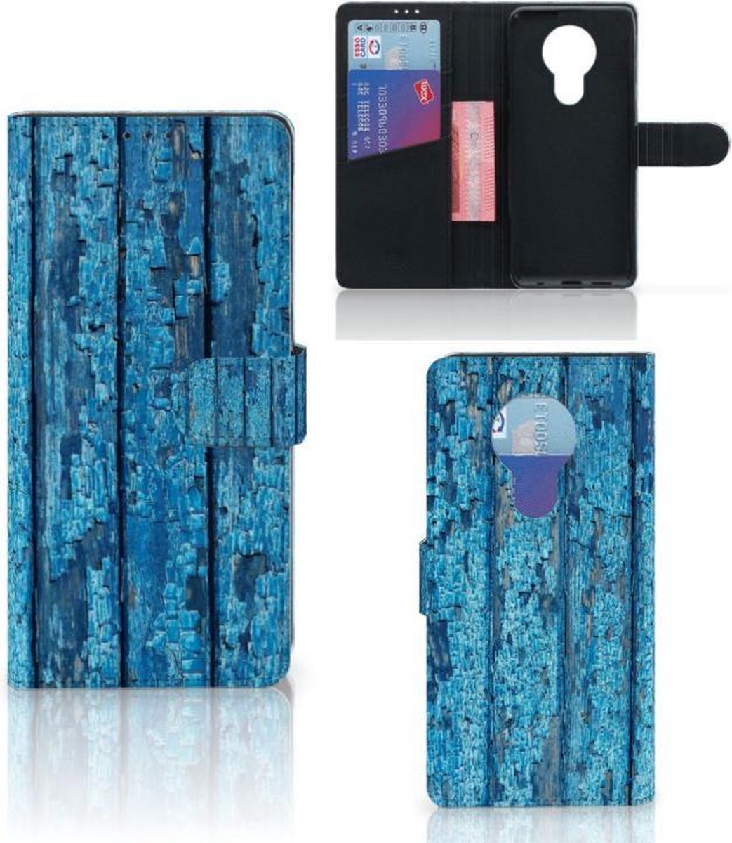 Nokia 5.3 Book Style Case Wood Blue