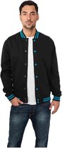 Urban Classics College jacket -S- Contrast Sweat Zwart/Blauw