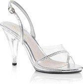 Fabulicious Hoge hakken -38 Shoes- CARESS-456 US 8 Zilverkleurig/Transparant