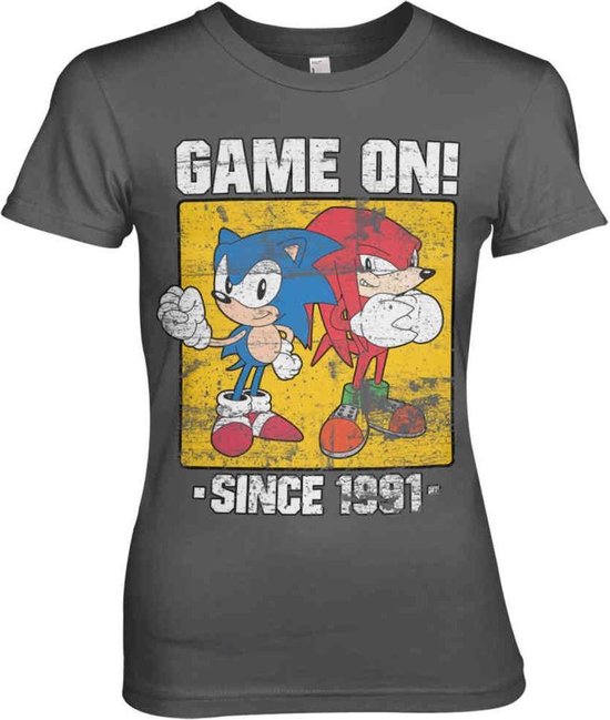 Sonic The Hedgehog Dames Tshirt -2XL- Game On Since 1991 Grijs