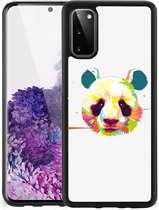 Smartphone Hoesje Geschikt voor Samsung Galaxy S20 Back Case TPU Siliconen Hoesje met Zwarte rand Panda Color