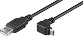 Goobay USB micro-B 90° 1.8m USB-kabel 1,8 m USB 2.0 USB A Micro-USB B Zwart