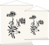 Okra zwart-wit (Ladys Finger) - Foto op Textielposter - 60 x 80 cm