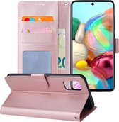 Samsung Galaxy A71 Hoesje Book Case Hoes Wallet Cover - Rose Goud