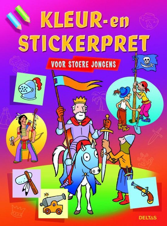 Cover van het boek 'Kleur- en stickerpret voor stoere jongens'