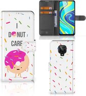 Smartphone Hoesje Xiaomi Redmi Note 9 Pro | Note 9S Bookcase met Quotes Donut Cadeautjes voor Meisjes