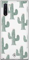 Samsung Note 10 hoesje siliconen - Cactus print | Samsung Galaxy Note 10 case | groen | TPU backcover transparant