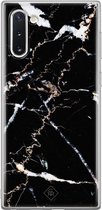 Samsung Note 10 hoesje siliconen - Marmer zwart | Samsung Galaxy Note 10 case | zwart | TPU backcover transparant