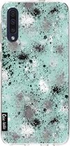 Casetastic Samsung Galaxy A50 (2019) Hoesje - Softcover Hoesje met Design - Paint Splatter Aqua Print