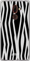 Nokia 7 Plus Hoesje Transparant TPU Case - Zebra Print #ffffff