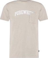 Purewhite -  Heren Slim Fit    T-shirt  - Bruin - Maat S