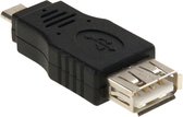USB A vrouwtje naar Micro USB 5 Pin mannetje OTG Adapter(zwart)