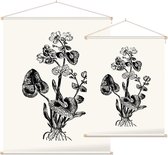 Gewone Dotterbloem zwart-wit (Marsh Marigold) - Foto op Textielposter - 120 x 160 cm