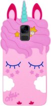 ADEL Siliconen Back Cover Softcase Hoesje Geschikt voor Samsung Galaxy A6 (2018) - Eenhoorn Roze