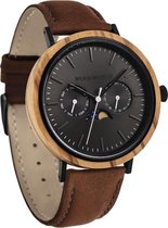 De officiële WoodWatch | Carbon Olive Pecan | Houten horloge heren